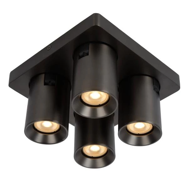 Lucide NIGEL - Ceiling spotlight - LED Dim to warm - GU10 - 4x5W 2200K/3000K - Anthracite - detail 1